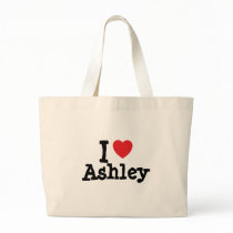 I love Ashley heart custom personalized Tote Bags