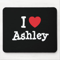 I love Ashley heart custom personalized Mouse Mats