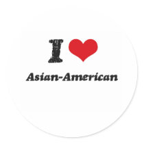 I Love Asian-American Stickers