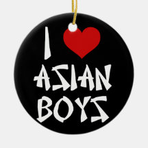 I Love Asian Boys Christmas Ornaments