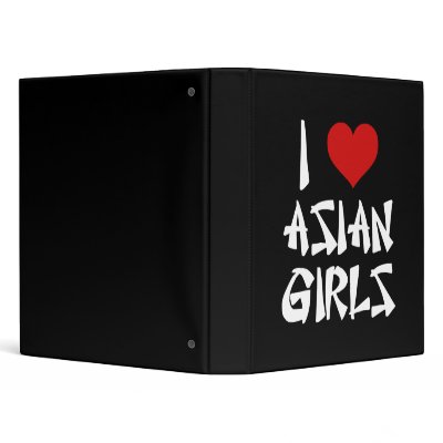 I Love Asian Girls Vinyl Binders
