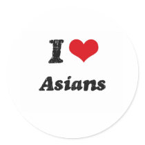 I Love Asians Stickers