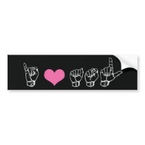 I Love ASL Bumper Sticker