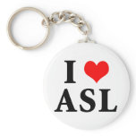 I Love ASL Keychains
