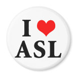 I Love ASL Refrigerator Magnets