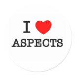 I Love Aspects Round Sticker