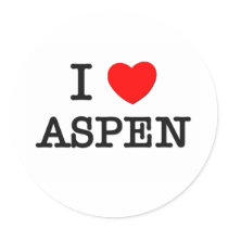 I Love Aspen Stickers