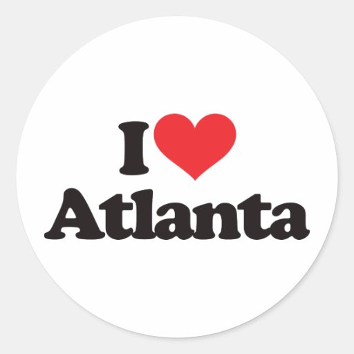 I Love Atlanta Classic Round Sticker Zazzle