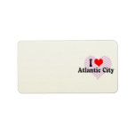 I Love Atlantic City, United States Address Label