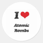 I Love Atomic Bombs Round Sticker