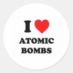 I Love Atomic Bombs Round Sticker