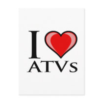 I Love ATVs Post Card