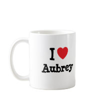 I love Aubrey heart custom personalized Coffee Mug