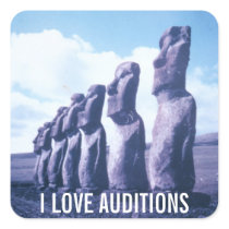 I Love Auditions Square Stickers