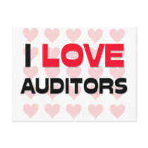 I LOVE AUDITORS POSTCARD