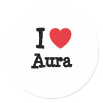 I love Aura heart T-Shirt stickers by funnycustomtshirts I love Aura heart T-Shirt stickers