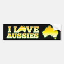 I Love Aussies! Australiana Design Bumper Stickers