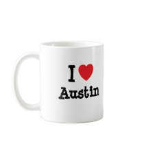 I love Austin heart custom personalized Mugs