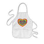 I love Austin, rainbow heart
