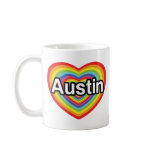 I love Austin, rainbow heart