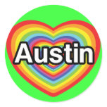 I love Austin, rainbow heart