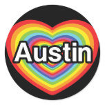 I love Austin, rainbow heart