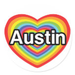 I love Austin, rainbow heart