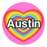 I love Austin, rainbow heart