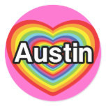 I love Austin, rainbow heart