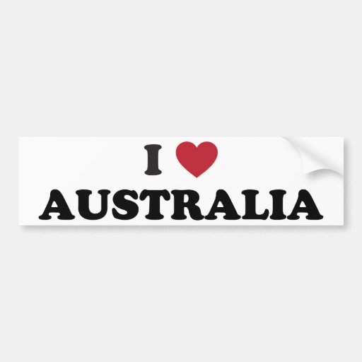 I Love Australia Bumper Sticker Zazzle