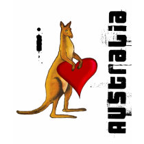 I love Australia - Kangaroo heart design t-shirts