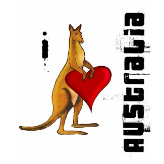 I love Australia - Kangaroo heart design shirt