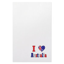 I Love Australia Custom Stationery