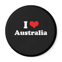 I Love Australia Tshirt Refrigerator Magnets