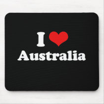 I Love Australia Tshirt Mouse Pads