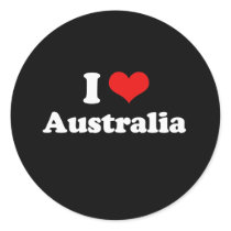 I Love Australia Tshirt Round Sticker
