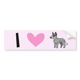I Love Blue Heelers Bumper Sticker I Love Blue Heelers Bumper Sticker