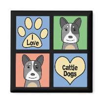 I Love Australian Cattle Dogs magnets