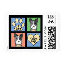 I Love Australian Cattle Dogs Stamp