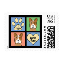 I Love Australian Cattle Dogs Postage Stamp