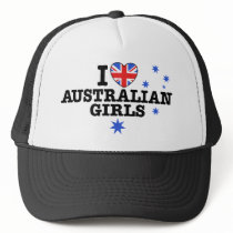 I Love Australian Girls Mesh Hats