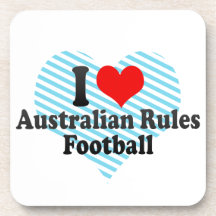 I love Australian Rules Football Beverage Coasters