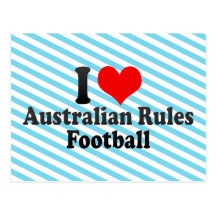 I love Australian Rules Football Post Cards