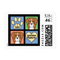I Love Australian Shepherds Stamp