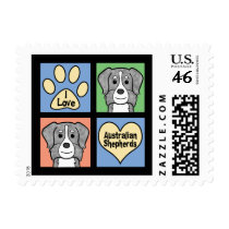 I Love Australian Shepherds Stamp