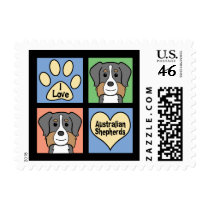 I Love Australian Shepherds Stamp