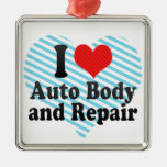 I Love Auto Body and Repair Christmas Ornaments