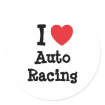 I love Auto Racing heart custom personalized stickers by funnycustomtshirts I love Auto Racing heart custom personalized stickers