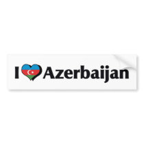 I Love Azerbaijan Flag Bumper Stickers