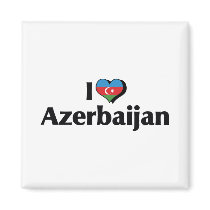 I Love Azerbaijan Flag Fridge Magnet